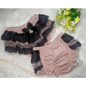 Calcinha Bunda Rica Luxo Infantil Tapa Fralda com Renda e Babados Artesanal