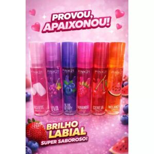 Lip gloss Pink 21 cosméticos - Hidratação e brilho labial perfeito